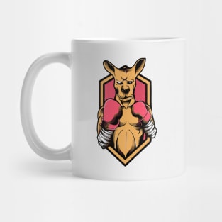 Kangaroo Boxer Badge Mug